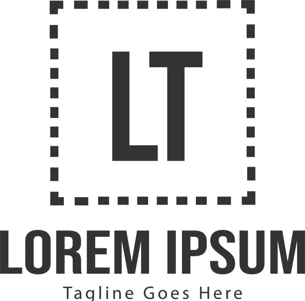 带有现代框架的字母LT logo模板图片下载