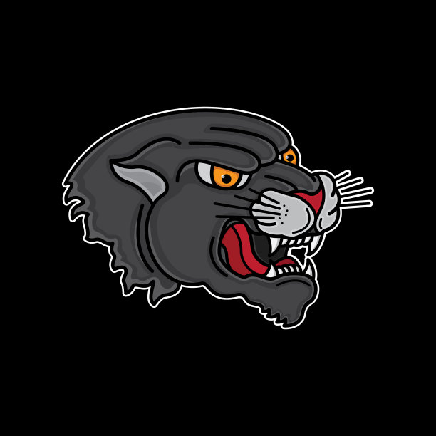 传统的黑豹头纹身图片下载