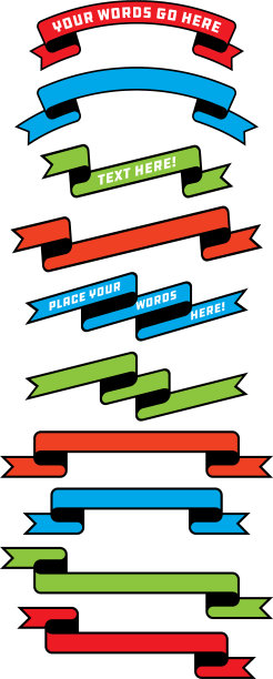 一套10个不同的横幅标签或贴纸图片下载