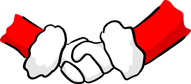 圣诞老人握手素描涂鸦图片下载