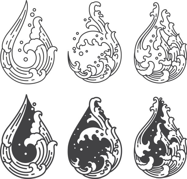 水波线以水滴状设置图片下载