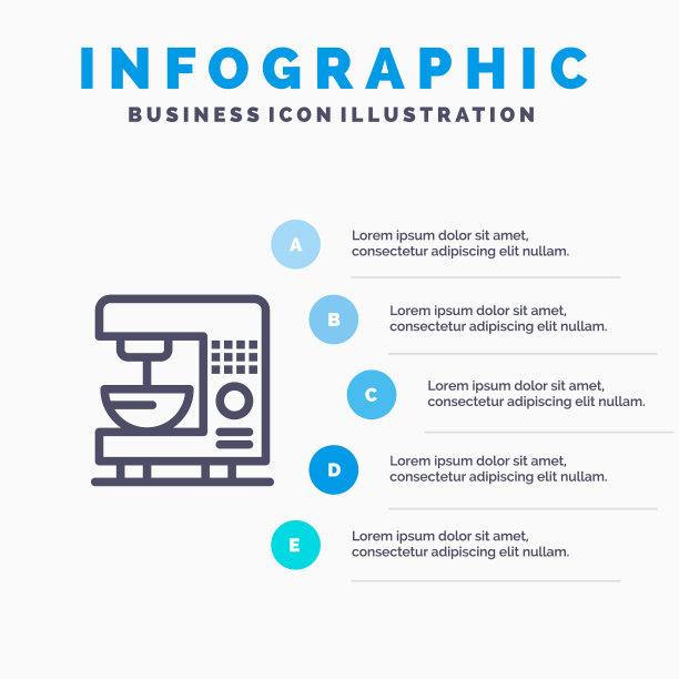 咖啡电动家用机器蓝色信息图表图片下载