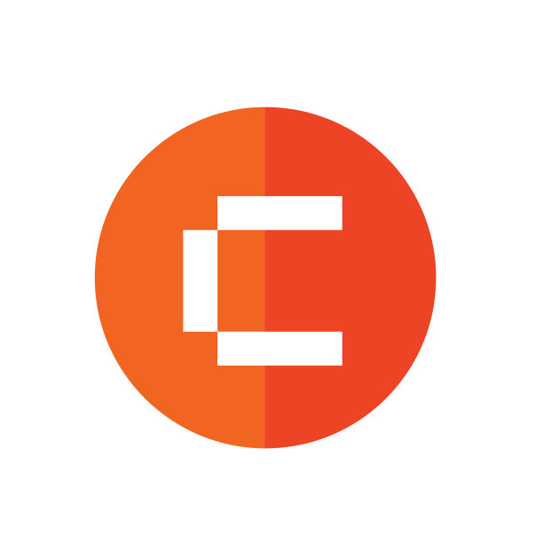 圆圈字母c图标橙色颜色图片下载