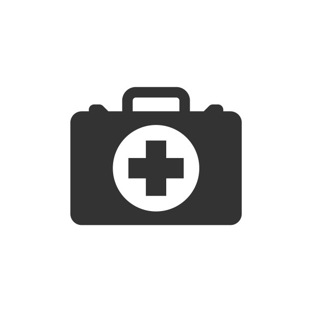 扁平风格的急救箱图标，健康帮助图片下载