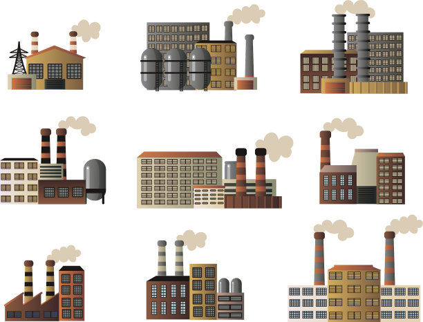 工业工厂的一套建筑物图片下载