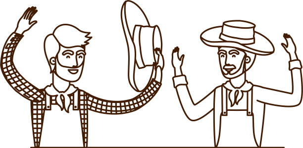 农民们戴着草帽在说话图片下载