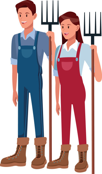 农场动物和农民卡通图片下载