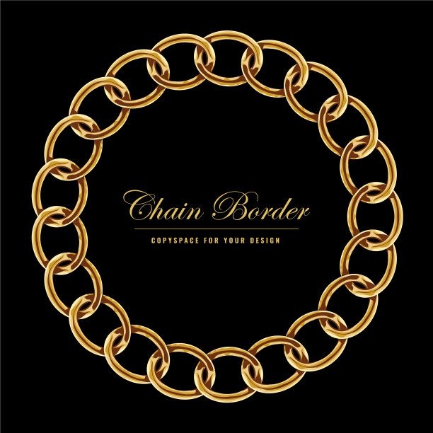 金链方边框框圆边框图片下载