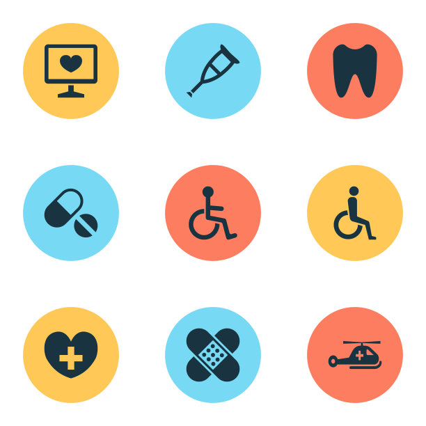 医疗图标设置直升机诊断图片下载