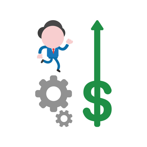 商人用齿轮和美元图片下载