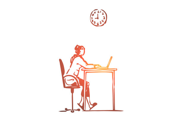 工作女孩电脑上网工作图片下载