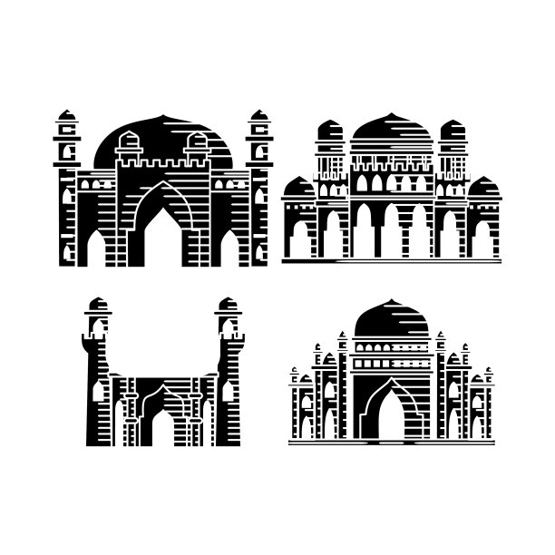 清真寺图标设计模板集图片下载