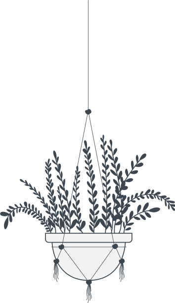 室内植物在流苏衣架图标图片下载