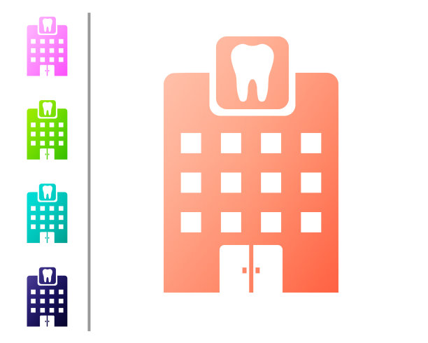 珊瑚牙科诊所图标孤立在白色图片下载