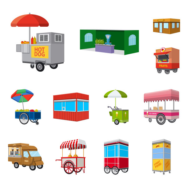 孤立对象亭和亭标志集图片下载