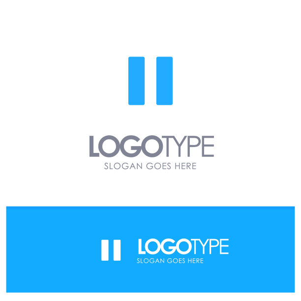 控制媒体暂停视频蓝色实心标志用图片下载