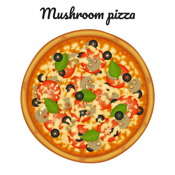 蘑菇披萨的包装对象图片下载