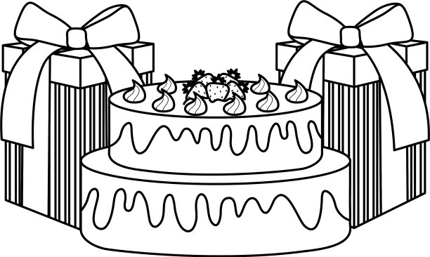 礼品盒上有甜蛋糕图片下载