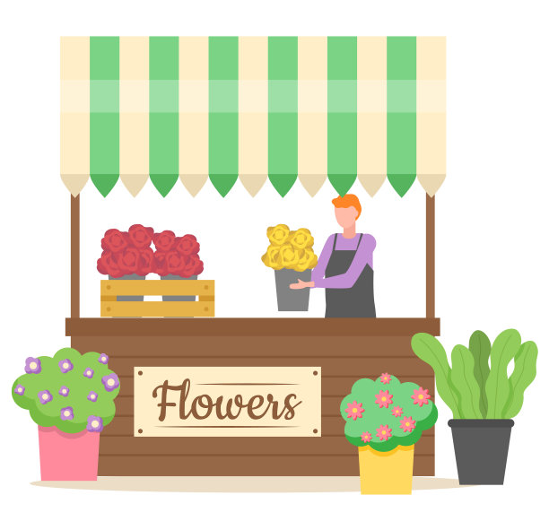 卖花盆的花店人图片下载
