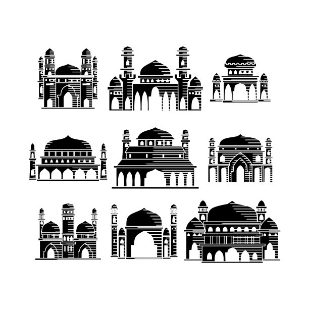 清真寺图标设计模板集图片下载