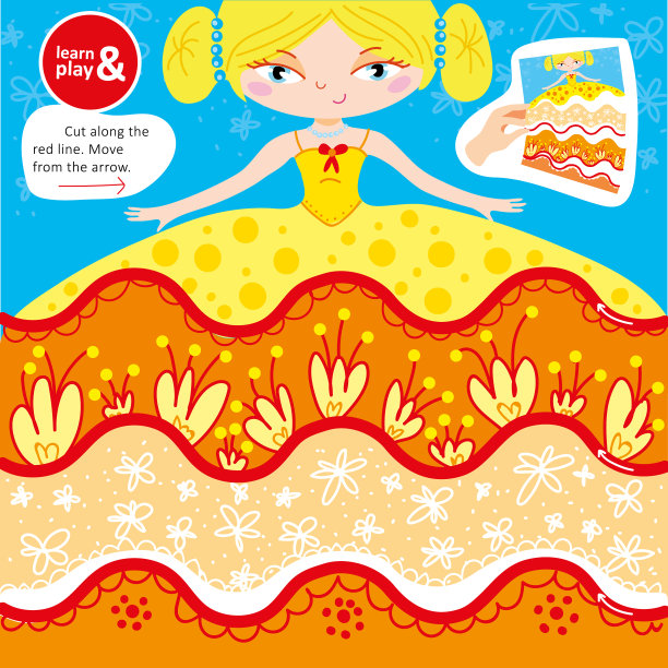 游戏把剪刀沿着红线剪美丽的女孩图片下载