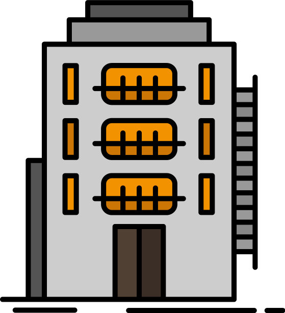 建筑城市宿舍楼招待所酒店单色图片下载