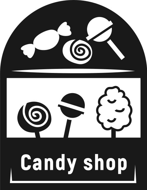 街头糖果店图标简约风格图片下载
