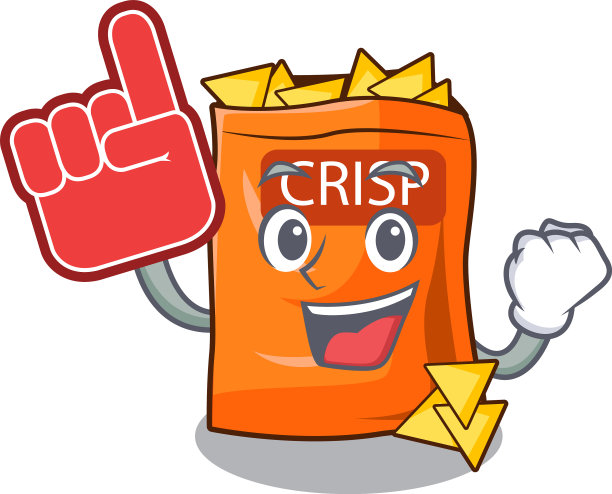 泡沫手指芯片孤立在一个集合吉祥物图片下载