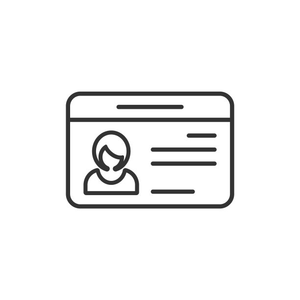 身份证图标在扁平风格的身份标签上的白色图片下载