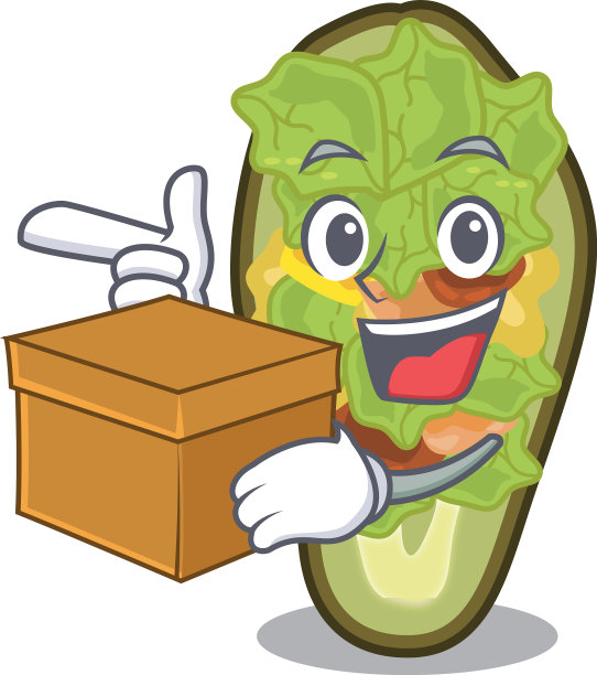 卡通碗里塞满了牛油果图片下载