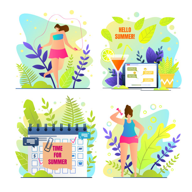 季节特别卡片上写着“你好夏天”图片下载