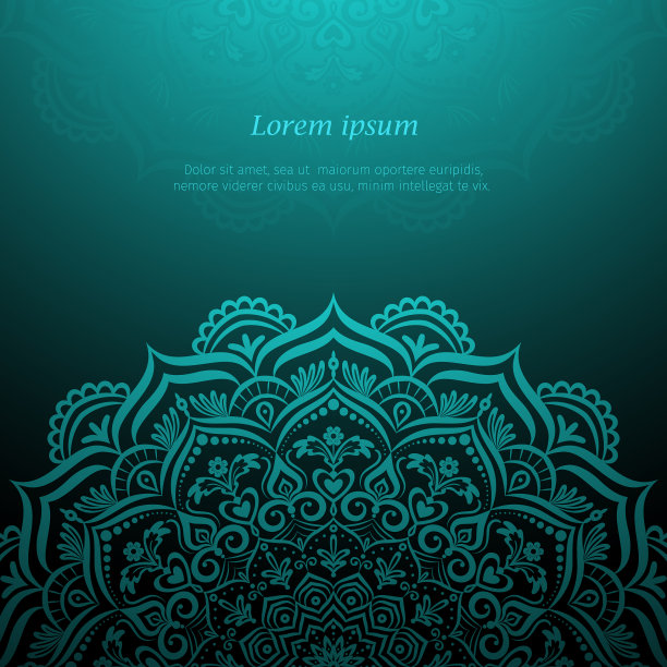 手绘花边框架曼荼罗图片下载