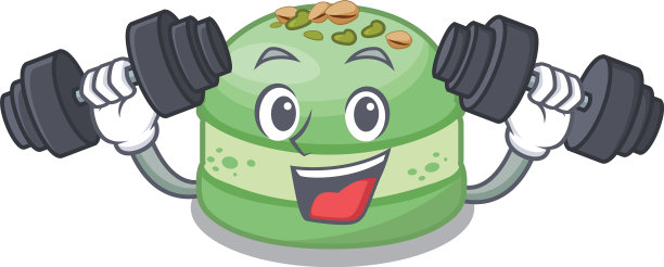 健身开心果蛋糕碟卡通图片下载