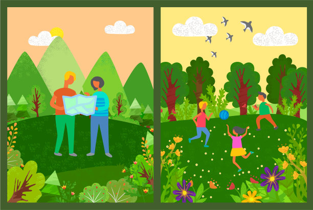 人们看着地图，男人，女人，孩子图片下载