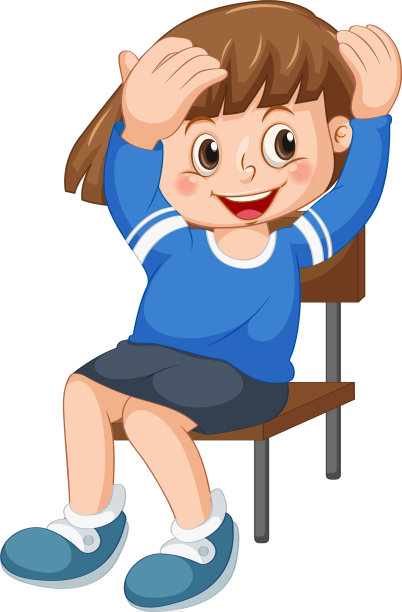 一个坐在椅子上的可爱女孩图片下载