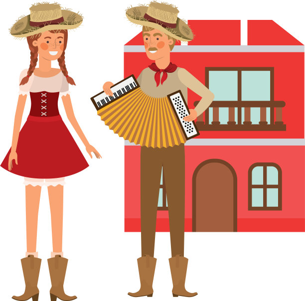 农民与乐器相结合图片下载