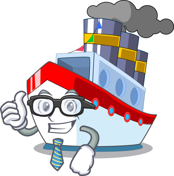 商人航拍在卡通货船视图图片下载