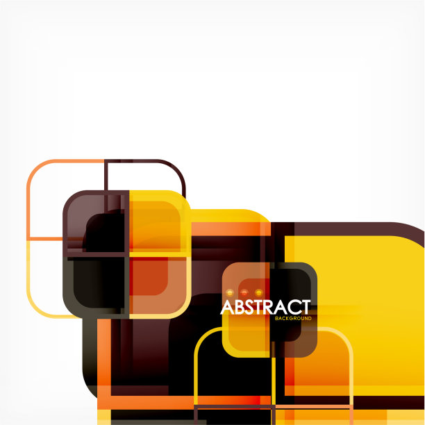 彩色的圆形正方形现代几何背景图片下载