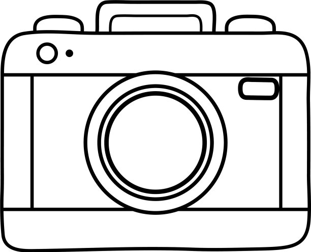 照相机图标黑白图片下载