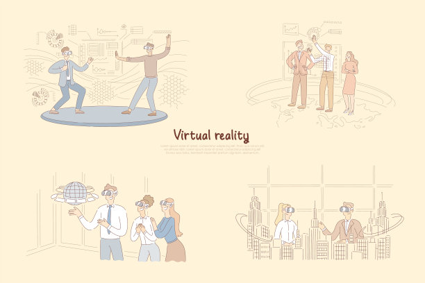 虚拟现实在日常生活中人们戴着vr眼镜图片下载