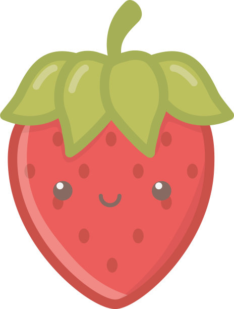 草莓的叶子卡通图案图片下载