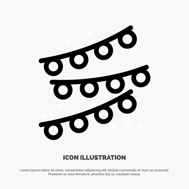 彩旗派对装饰派对灯泡线图标图片下载