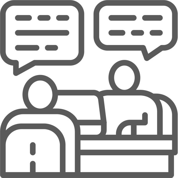 与客户项目讨论线性图标图片下载