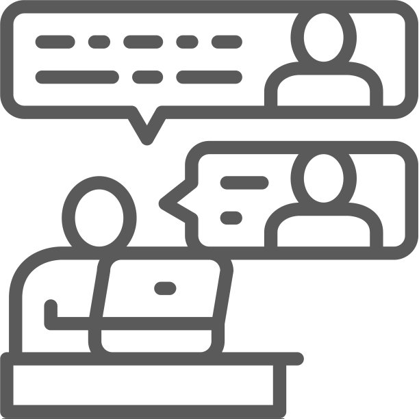 团队成员沟通线条图标图片下载