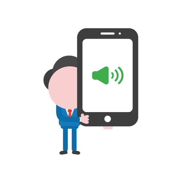 商人拿着带有扬声器声音的智能手机图片下载