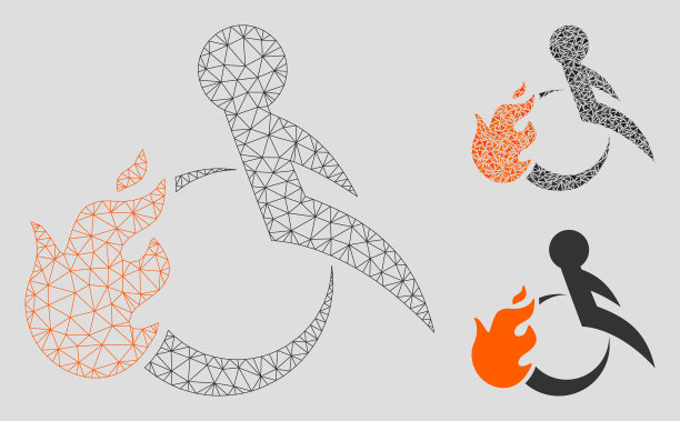 发射病人网格二维模型和三角形图片下载