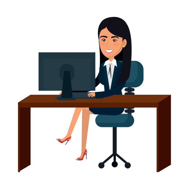 从事计算机工作的女商人图片下载