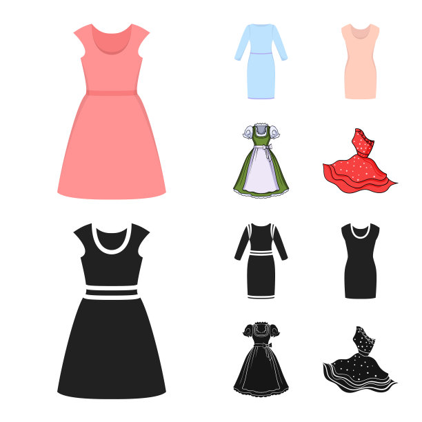 孤立对象服装和服装符号集图片下载