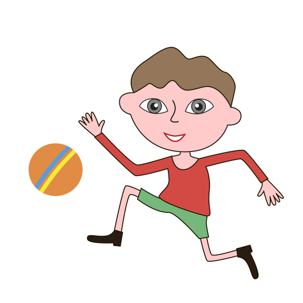 快乐的男孩追着球跑图片下载