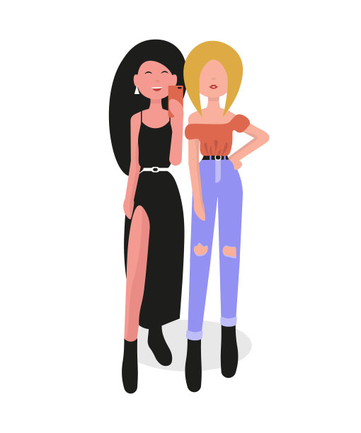 两个女人在自拍图片下载